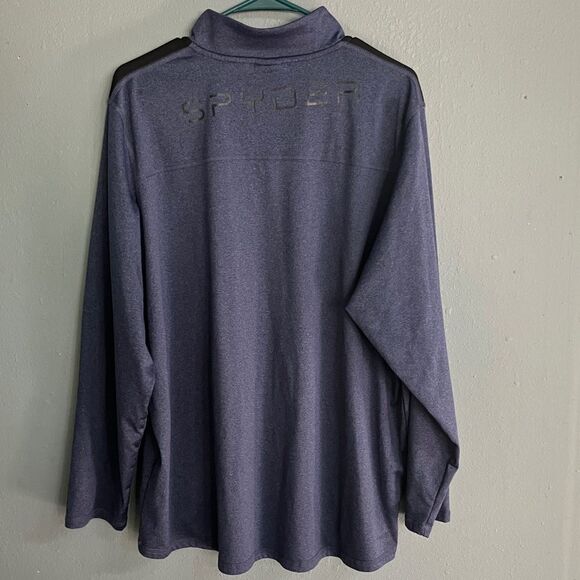 Spyder ProW-B Navy and Black fleece lined Long Sleeve quarter zip #711 - Picture 5 of 7
